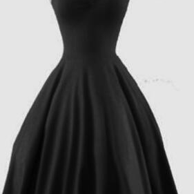 Black Satin Vintage Party Dresses, Short Formal..