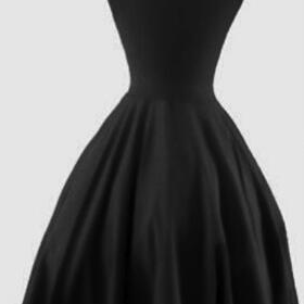 Black Satin Vintage Party Dresses, Short Formal..