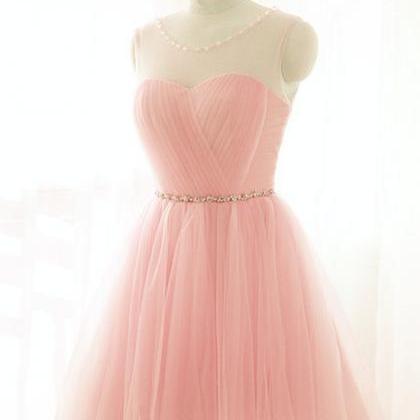 Pink Short Prom Dresses, Tulle Party Dresses,..