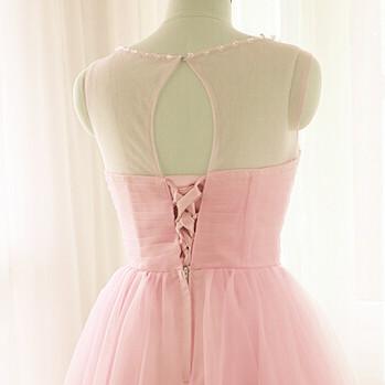 Pink Short Prom Dresses, Tulle Party Dresses,..