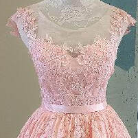 Cute Pink Homecoming Dresses, Lace-up High Low..