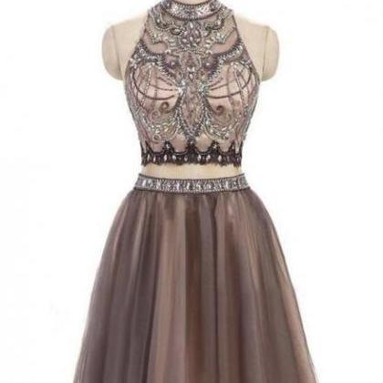 Two Piece Homecoming Dresses , Tulle Party..