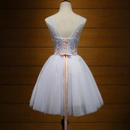 Cute Tulle Lace Applique Short Prom Dress,cute..