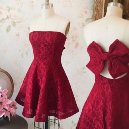A Line Red Short/mini Homecoming Dresses