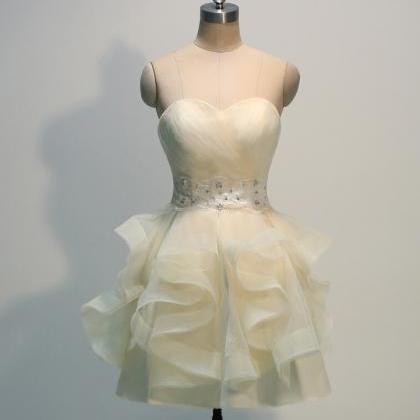 Charming Prom Dress,organza Homecoming Dress,short..