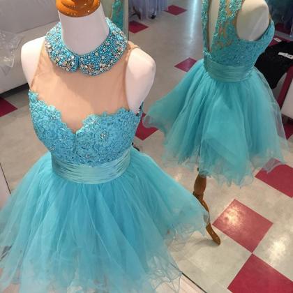 Charming Prom Dress,tulle Prom Gown,o Neck Prom..