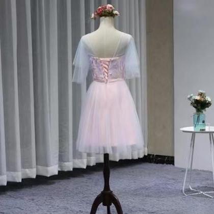 Short Bridesmaid Dress , Pink Homecoming Dress