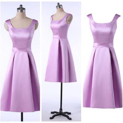 Light Lavender Satin Short Homecoming Dress, A..