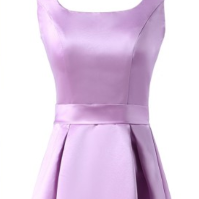 Light Lavender Satin Short Homecoming Dress, A..