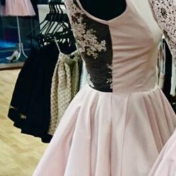 Light Pink Satin Short Homecoming Dress, Strapless..