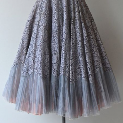 Vintage Ball Gown Homecoming Dresses, Scoop Lace..