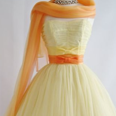 Vintage Ball Gown, Homecoming Dresses, Strapless..
