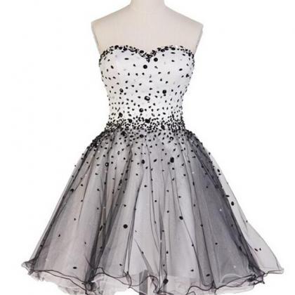 A-line Sweetheart Black Homecoming Dress,prom..