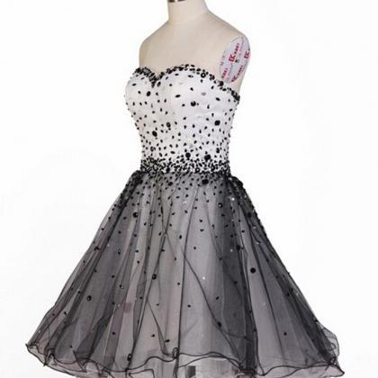 A-line Sweetheart Black Homecoming Dress,prom..