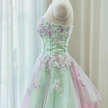 Strapless Short/mini Mint Homecoming Dress,prom..