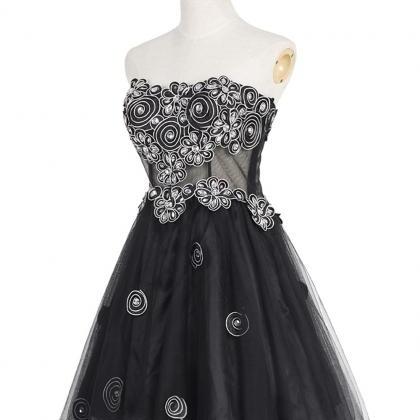 Sweetheart Short Black Homecoming Dress,prom..