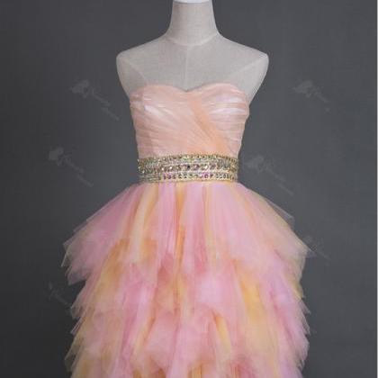 Multi Color Tulle Homecoming Dress,prom..