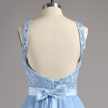 Jewel Ice Blue Homecoming Dress With Sash,..