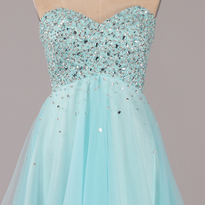 Short Tulle Homecoming Dress, Featuring Beaded..