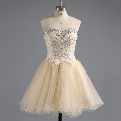 Strapless Sweetheart A-line Short Homecoming Dress..