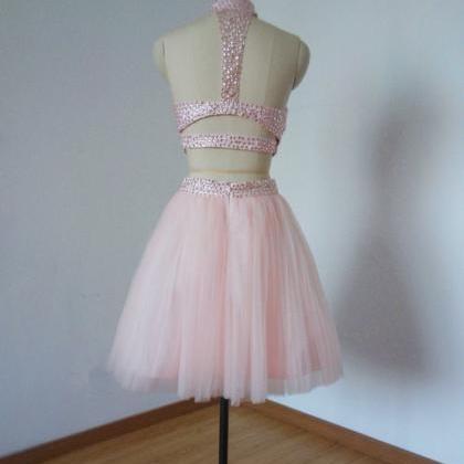 Pink Prom Dresses, Short Tulle Homecoming Dresses,..