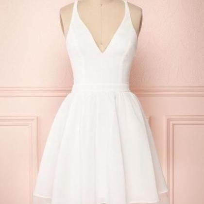 White Homecoming Dress,short Party Dress