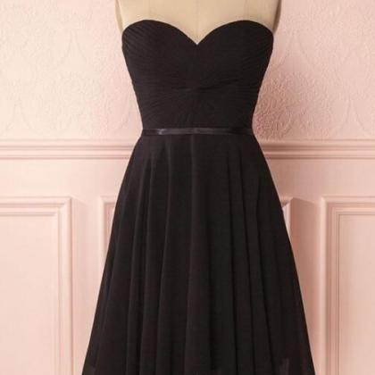Black Short Prom Dress,chiffon High Low Prom..