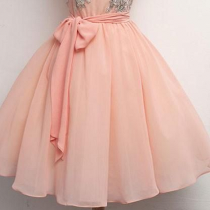 Charming A Line Chiffon Lace Short Prom Dresses,..