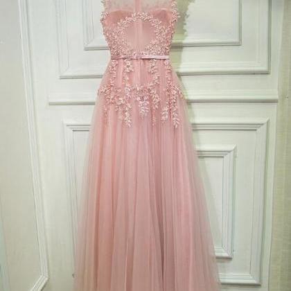 Gorgeous Pink Applique Prom Dresses..