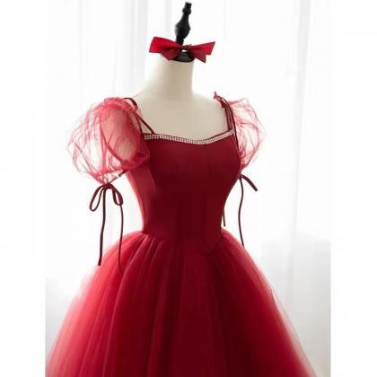 Princess Party Dress,red Prom Dress,sweet Ball..