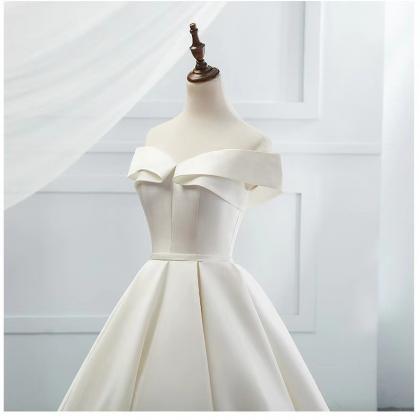Off Shoulder Wedding Dress, Bouffant Princess..