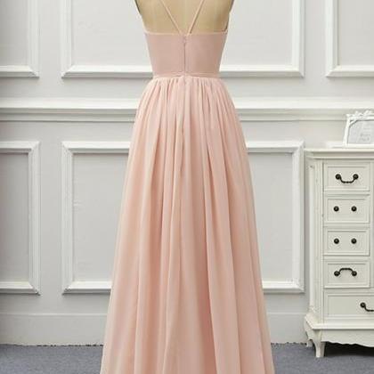 Elegant A Line V Neck Long Prom Dress, Formal..