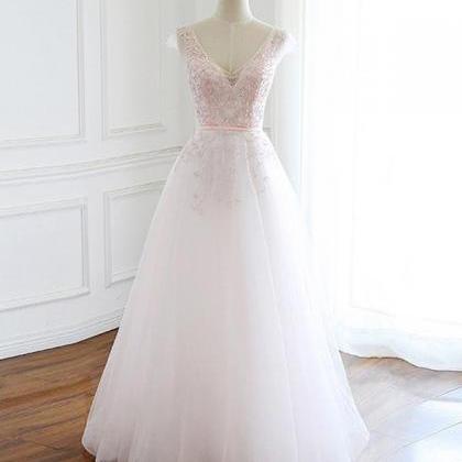 Tulle Prom Dress, Modest Beautiful Long Prom..