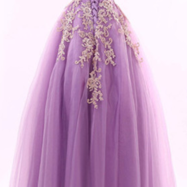A-line Applique Elegant Formal Prom Dress,..