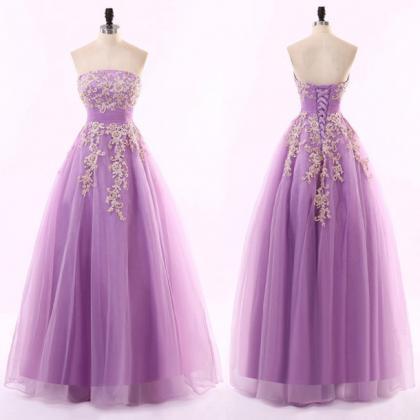 A-line Applique Elegant Formal Prom Dress,..