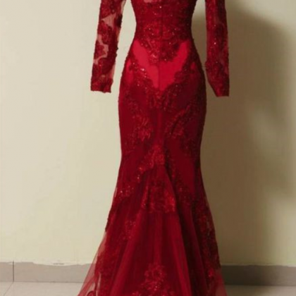 Elegant Lace Appliqued With Tulle Formal Prom..