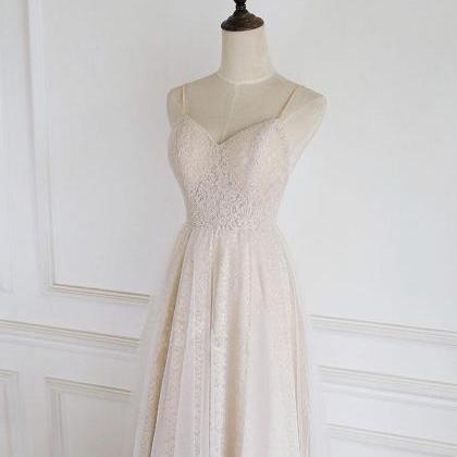 Elegant Lace Straps Sweetheart Formal Prom Dress,..
