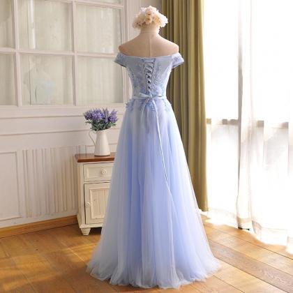 Elegant A Line Tulle Lace Formal Prom Dress,..
