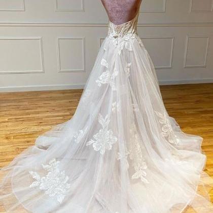 Elegant Sweetheart Tulle Formal Prom Dress,..