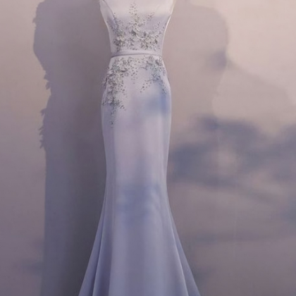 Elegant Mermaid Satin Formal Prom Dress, Beautiful..