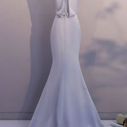 Elegant Mermaid Satin Formal Prom Dress, Beautiful..