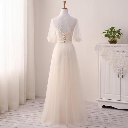 Elegant A-line Tulle Lace Formal Prom Dress,..