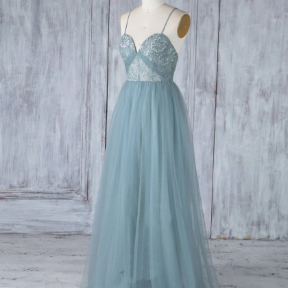 Elegant Simple Sweetheart Neck Tulle Lace Formal..