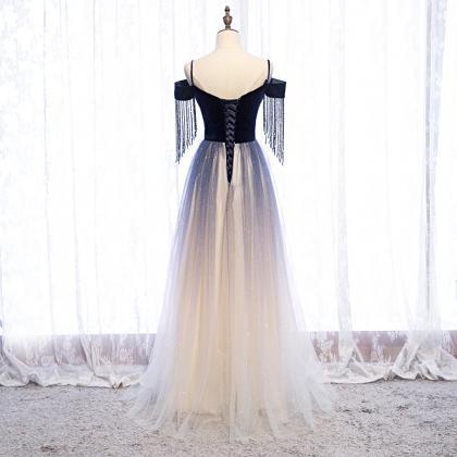 Elegant Simple A Line Tulle Formal Prom Dress,..