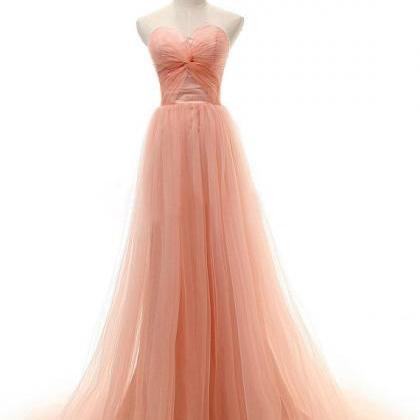 Elegant Charming A-line Tulle Formal Prom Dress,..