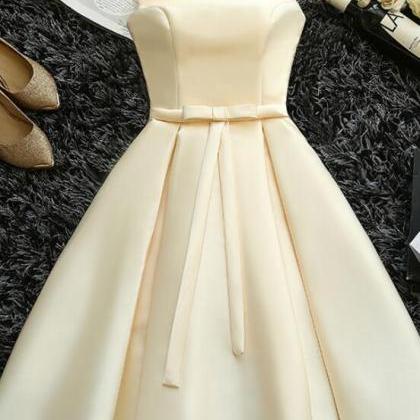 Elegant Sweetheart Simple Satin Homecoming Dress,..