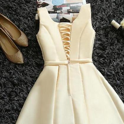 Elegant Sweetheart Simple Satin Homecoming Dress,..