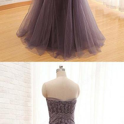 Elegant Mermaid Lace Tulle Formal Prom Dress,..