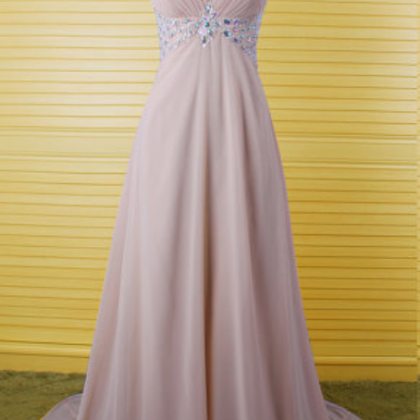 Classy A line V neckline Orange Chiffon Long Prom Dresses Birthday Outfits Evening Gown