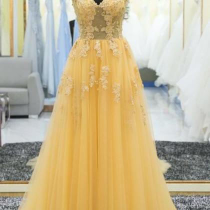 Elegant A-line Tulle Formal Prom Dress, Beautiful..